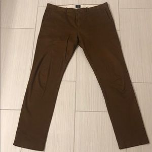 JCrew Stretch Chinos 484 33w 32L dark brown